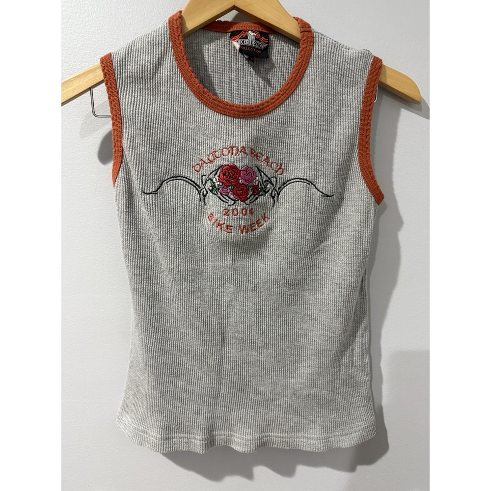 Biker Design Collection Shirt Sz L Sleeveless‎ Tank Top Daytona Beach Y2K M